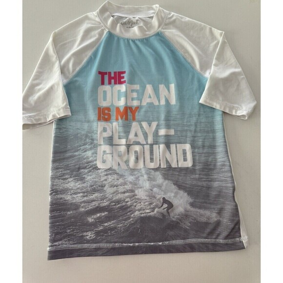 Cat & Jack Ocean Playground Surf Graphic Short Sleeve T-Shirt Boys Size M 8/10 - Picture 1 of 8